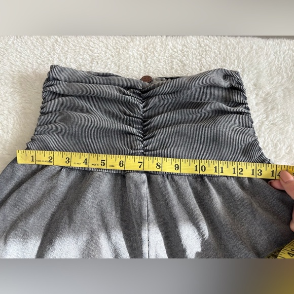 FP One cotton stretchy Gray Strapless Dress Sz S A line midi - Picture 9 of 11